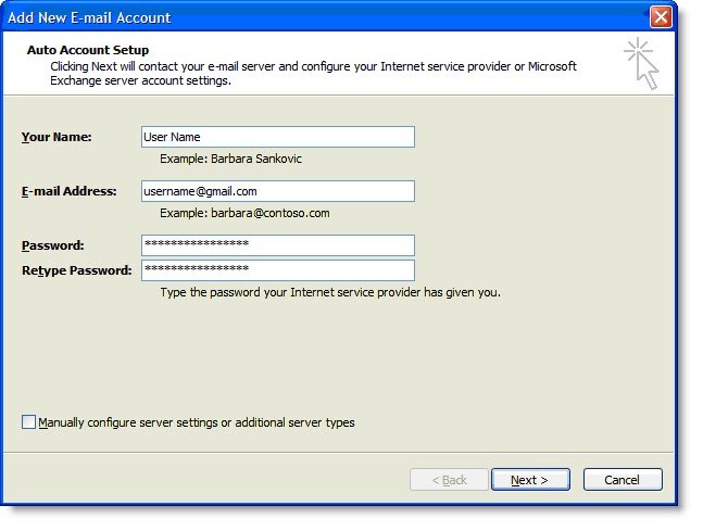 How To configure Outlook 2007 for your Gmail address